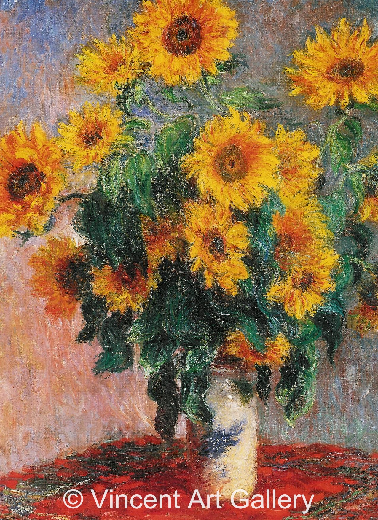 A1062, MONET, Bouquet of Sunflowers, DETAIL with THE RIGHT COLORS,  to use